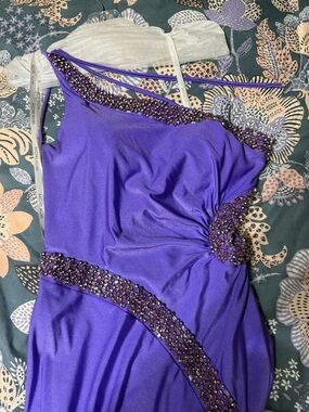 Rachel Allan Purple Beaded Dress